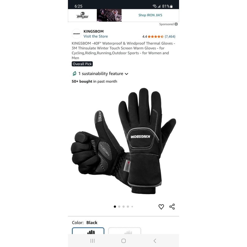 KINGSBOM Med -40F° Waterproof & Windproof Thermal Gloves - 3M Thinsulate Winter
